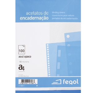 Picture of ACETATO ENCADER. OPACO A4 180MIC FEGOL AZUL 15706