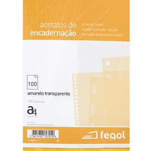 Picture of ACETATO ENCADER. TRANSP. A4 180MIC FEGOL AMARELO 15705