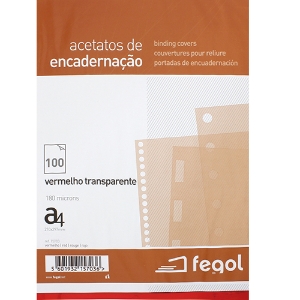 Picture of ACETATO ENCADER. TRANSP. A4 180MIC FEGOL VERMELHO 15703