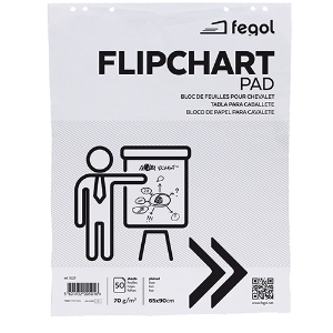 Picture of BLOCO FLIPCHART 65X90CM 50FOLHAS BRANCO LISO FEGOL 1027