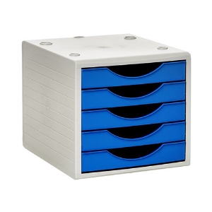 Picture of DISTRIBUIDOR 5 GAVETAS ARCHIVO2000 4005LG AZUL MAR OPACO