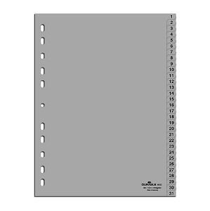 Imagem de SEPARADOR PP A4 31 POSIÇOES DURABLE 6523 NUMERADO CINZA