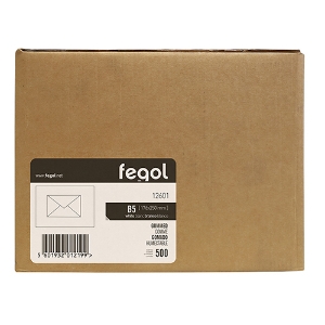 Picture of ENVELOPES B5 176X250MM BRANCOS 90GR PALA BICO FEGOL 12601 (CAIXA 500)