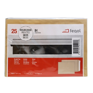 Picture of PACK 25 SACOS FEGOL B/4 250X353MM KRAFT 90GR ADESIVOS