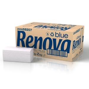 Picture of TOALHAS DE MÃO 21X22CM ZIG-ZAG RENOVA BLUE (CAIXA 4000 UNI)