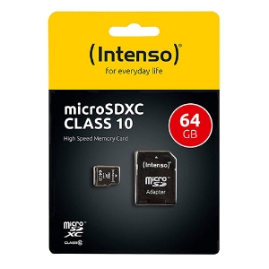 Picture of CARTAO MEMORIA MICRO SDHC 64GB INTENSO C/ADAP. 3413490