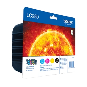 Picture of PACK TINTEIRO ORIGINAL BROTHER LC-980VALBP PRETO+3CORES