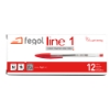 Picture of CAIXA COM 12 ESFEROGRÁFICAS FEGOL LINE 1 VERMELHO
