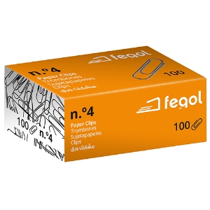 Picture of CAIXA 100 CLIPS ZINCADOS FEGOL Nº4