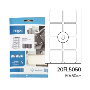 Picture of ETIQ. FEGOLABEL A5 50X50 BRANCA 20FL5050 (CART.20F/180UDS)