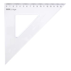 Picture of ESQUADRO 45º/25CM ARISTO GEOCOLLEGE E-18CM TRANSPARENTE (AR23425)